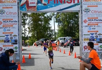 Finish line at the Citrus Memorial Health Foundation Y.