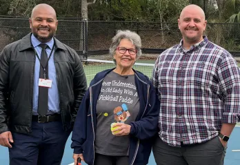 L-R: Alex Cerqueira with Jackie Rowe, Project Rally participant and Dr. Parker