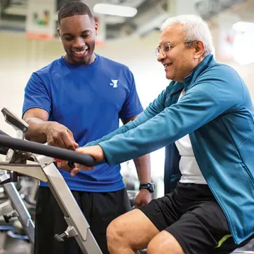 Senior and Y staff doing Fall Prevention training.