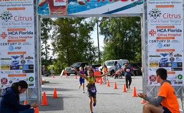 Finish line at the Citrus Memorial Health Foundation Y.